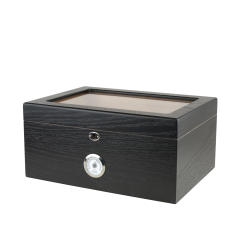Milano Glasstop Humidor - 75 cigars (Black)